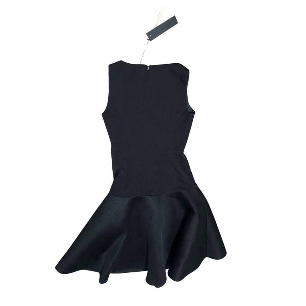 Black Halo NWT Black Mixed Media Mesh Hem Cocktail Sz‎ 4 LBD Formal Chic Evening - Picture 8 of 13